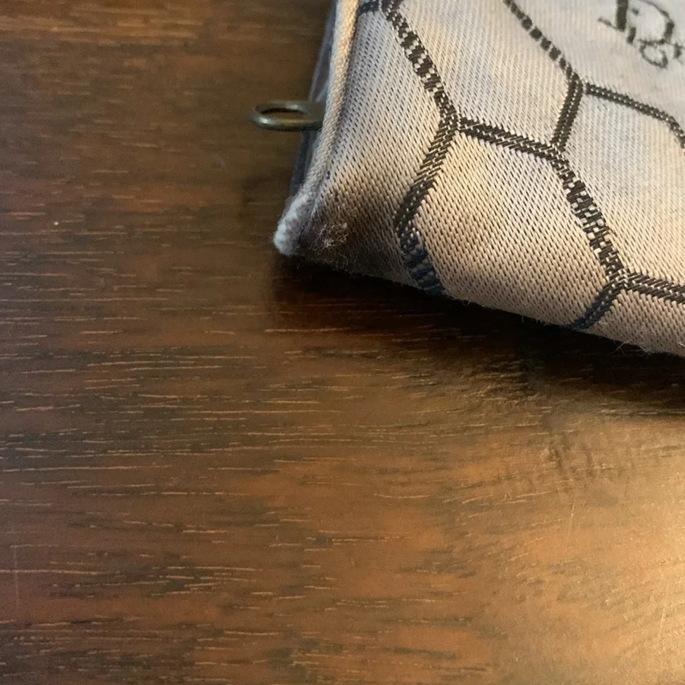 Dior silver, and black Monogram Cosmetic Make up envelope/Clutch